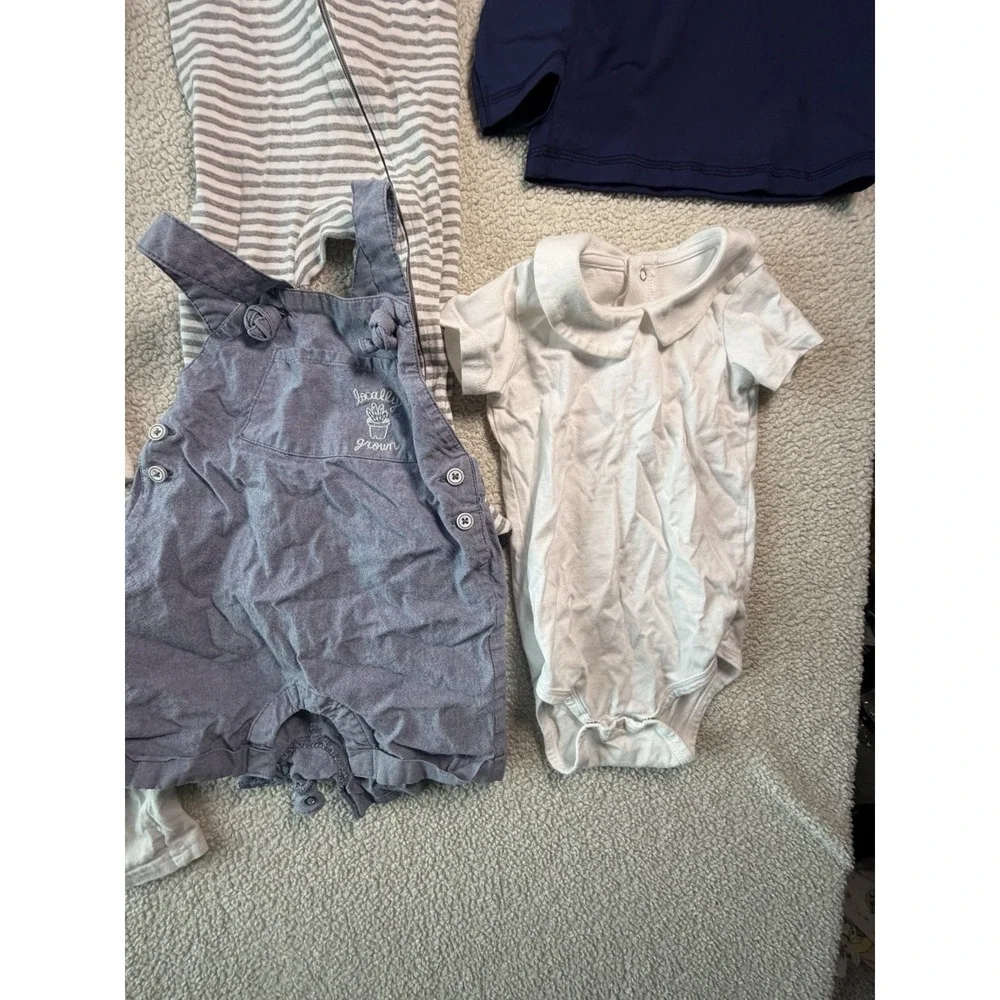 Baby Boys Clothes Lot 6-12M 12-18M Old Navy Cat & Jack Romper Pajamas